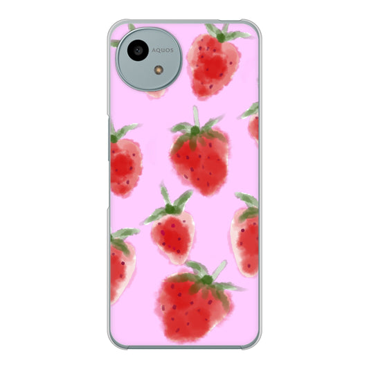 AQUOS wish4 A402SH Y!mobile 高画質仕上げ 背面印刷 ハードケースイチゴ 水彩