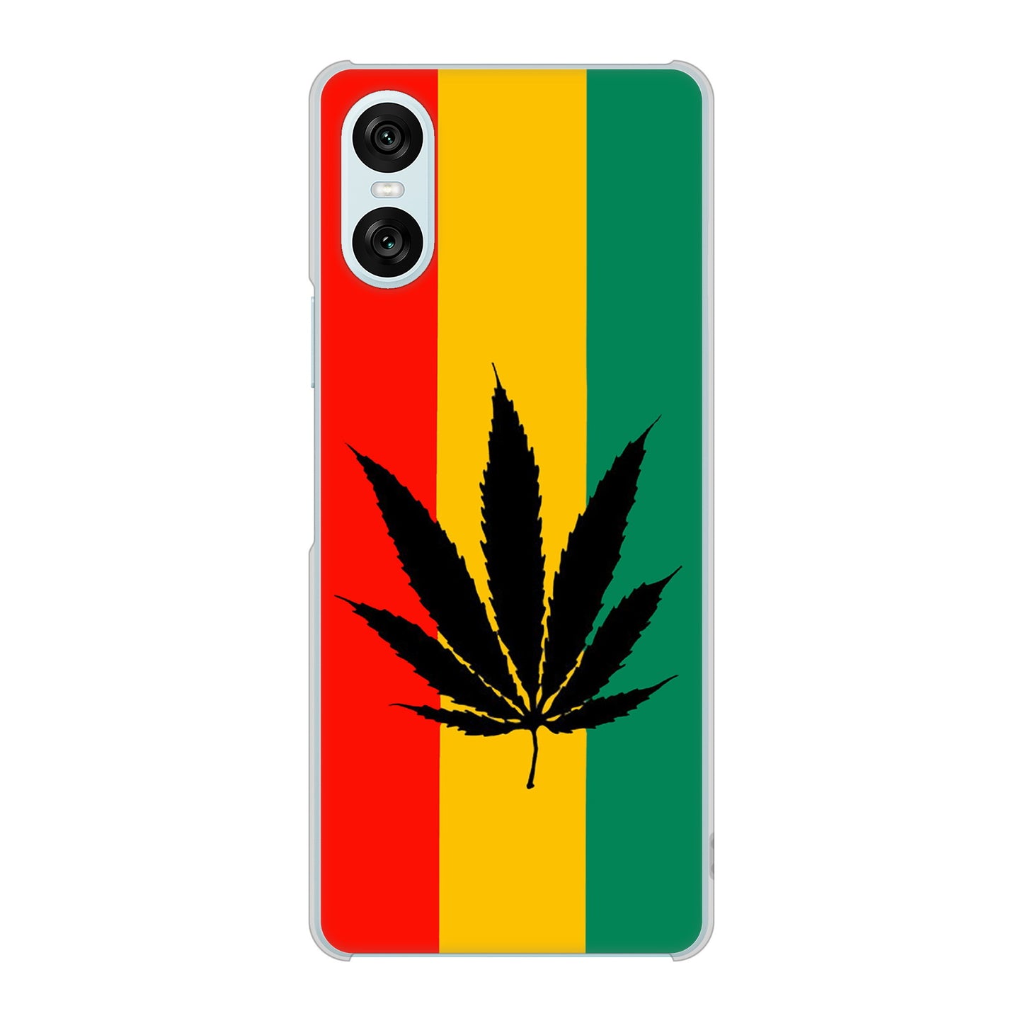 Xperia 10 VI A402SO SoftBank 高画質仕上げ 背面印刷 ハードケース 【083 大麻ラスタカラー】