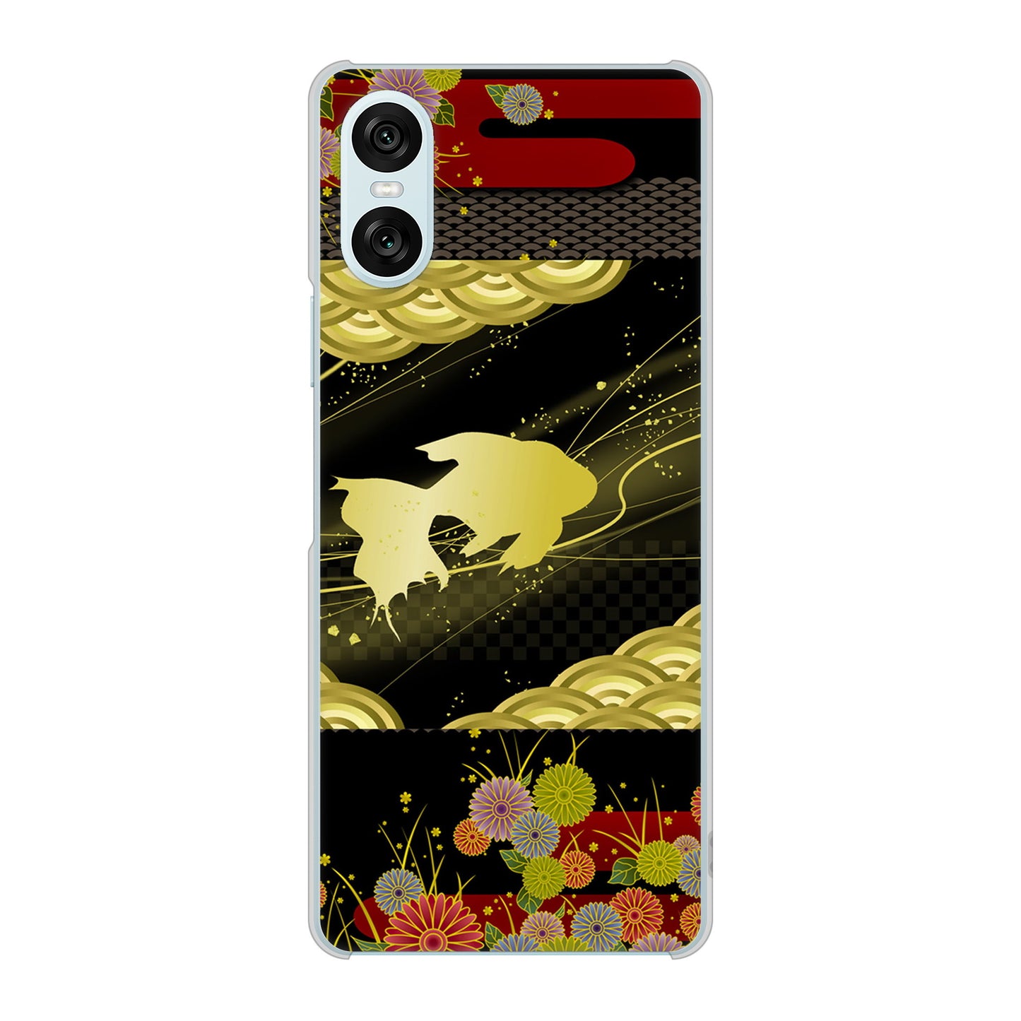 Xperia 10 VI A402SO SoftBank 高画質仕上げ 背面印刷 ハードケース 【174 天の川の金魚】