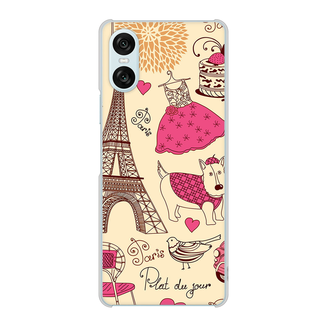 Xperia 10 VI A402SO SoftBank 高画質仕上げ 背面印刷 ハードケースLOVE フランス
