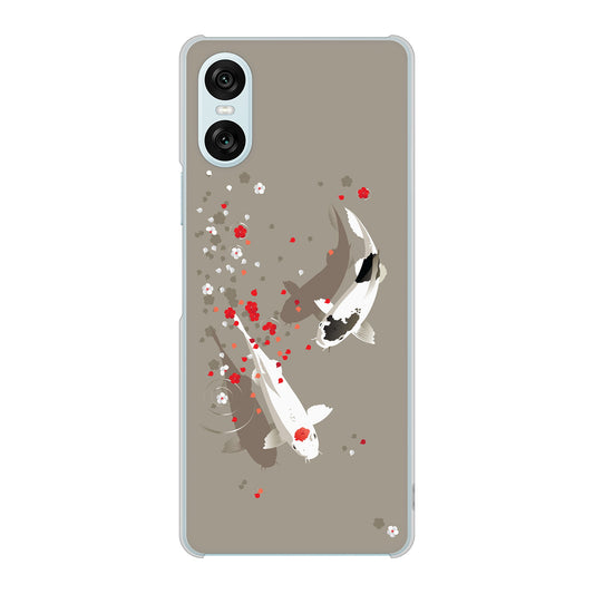 Xperia 10 VI A402SO SoftBank 高画質仕上げ 背面印刷 ハードケース 【367 よりそう鯉】