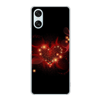 Xperia 10 VI A402SO SoftBank 高画質仕上げ 背面印刷 ハードケースきらめきハート