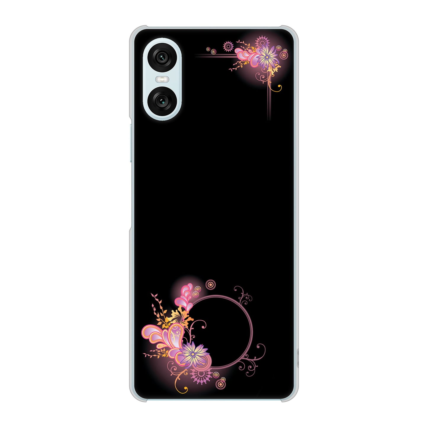 Xperia 10 VI A402SO SoftBank 高画質仕上げ 背面印刷 ハードケース 【437 華のフレーム】