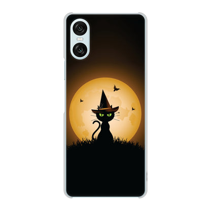 Xperia 10 VI A402SO SoftBank 高画質仕上げ 背面印刷 ハードケース夜とネコ