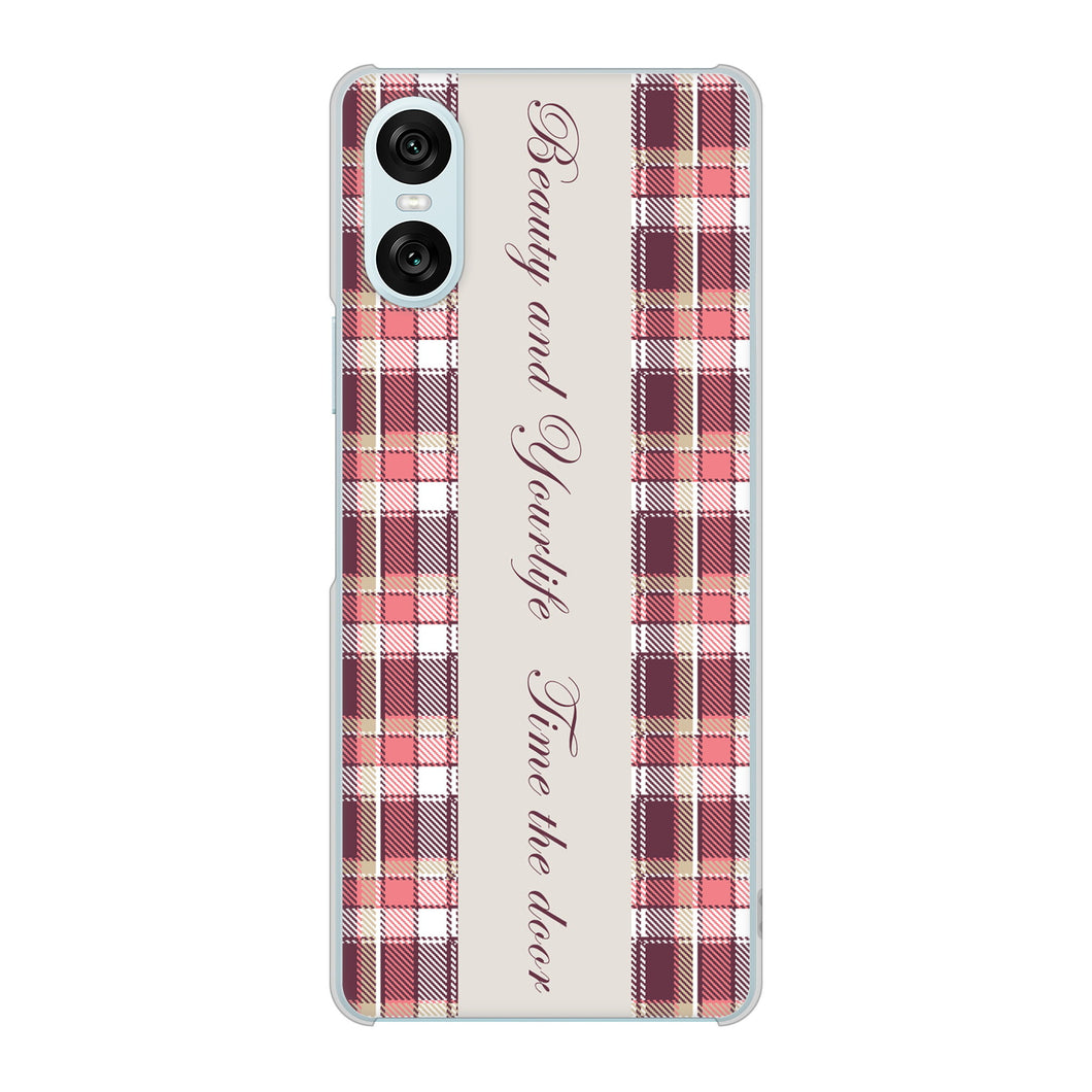 Xperia 10 VI A402SO SoftBank 高画質仕上げ 背面印刷 ハードケースピンクチェック