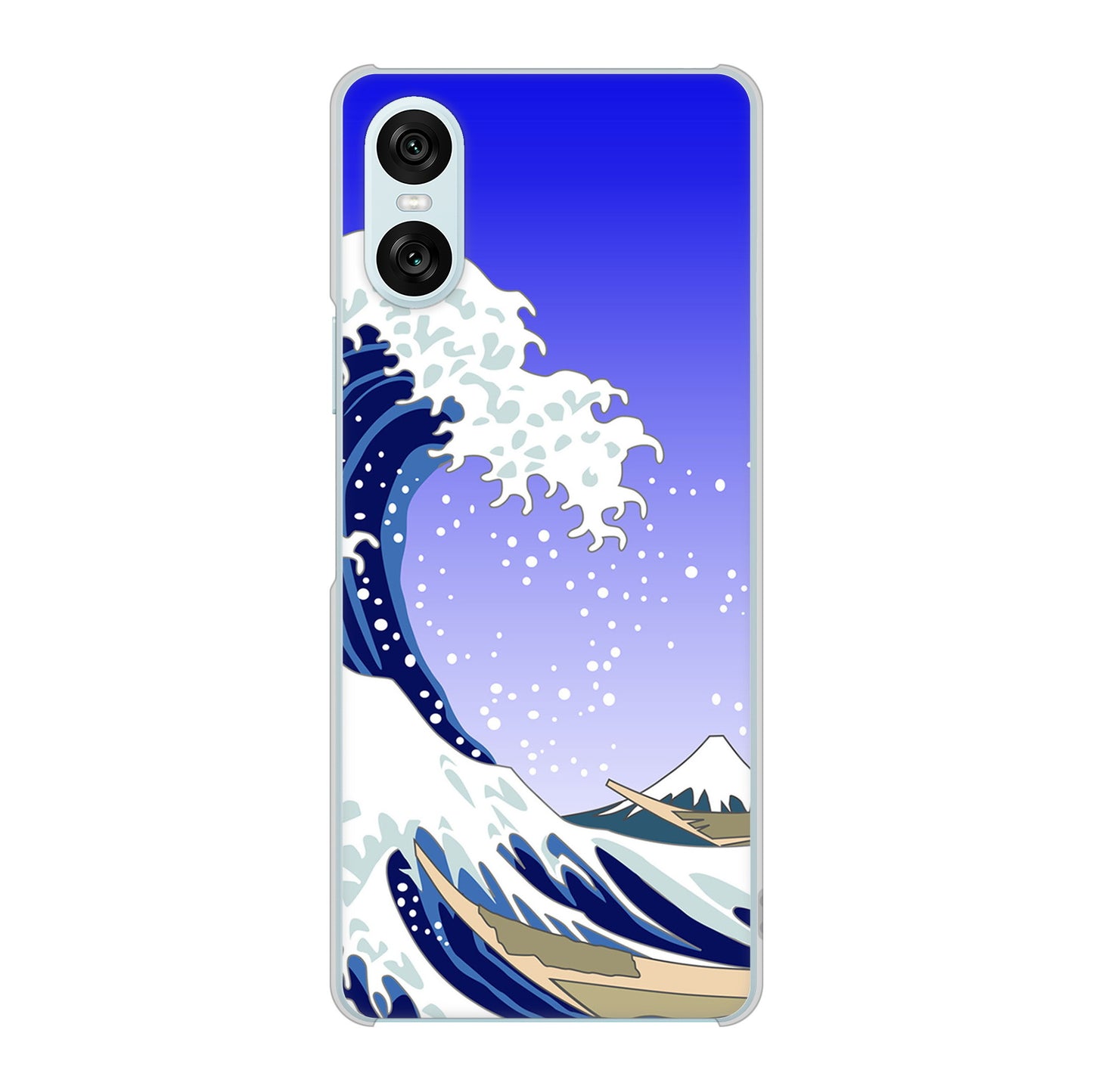 Xperia 10 VI A402SO SoftBank 高画質仕上げ 背面印刷 ハードケース 【625 波に富士】