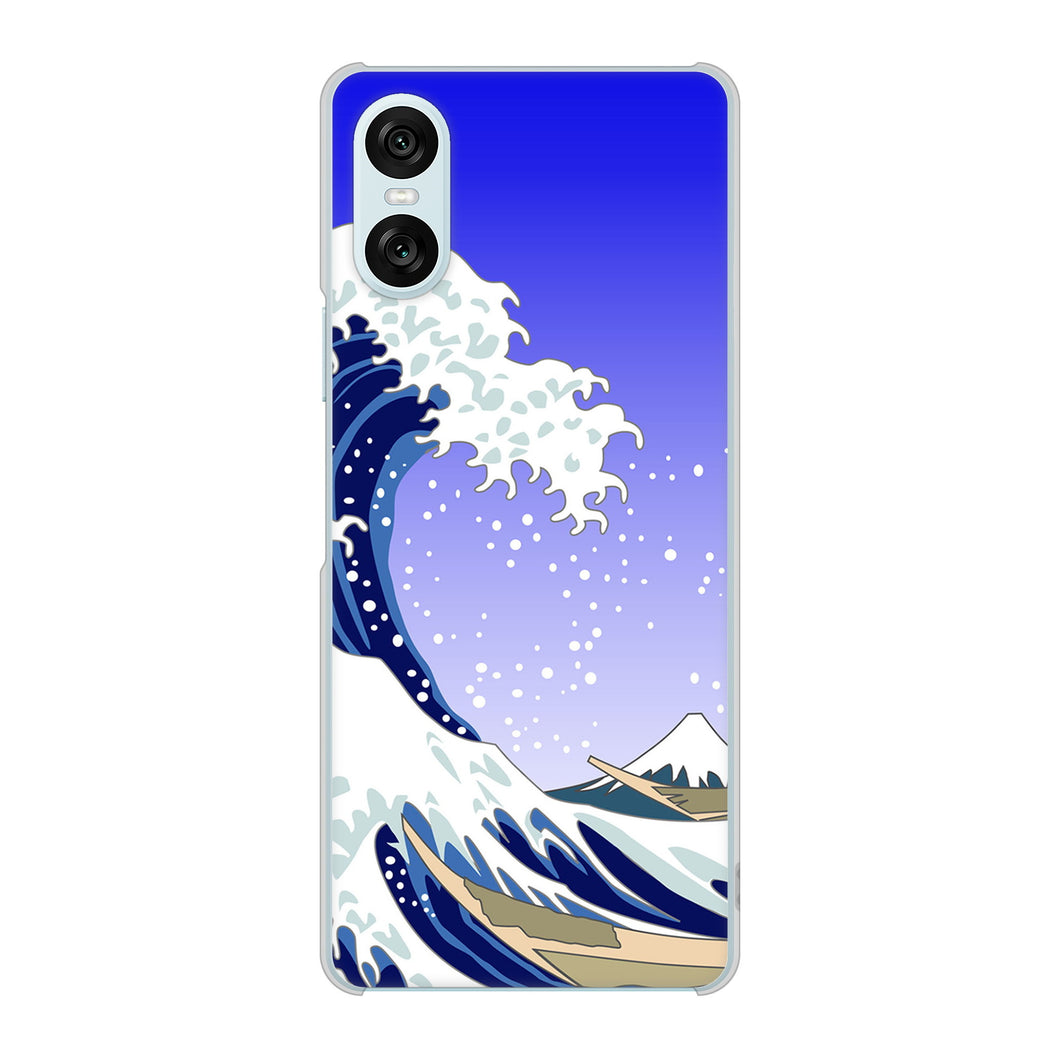 Xperia 10 VI A402SO SoftBank 高画質仕上げ 背面印刷 ハードケース 【625 波に富士】