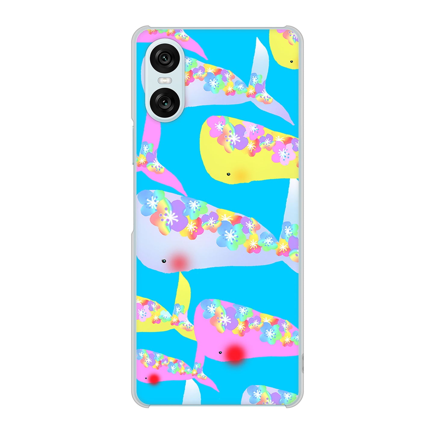 Xperia 10 VI A402SO SoftBank 高画質仕上げ 背面印刷 ハードケース 【1045 くじらの仲間】