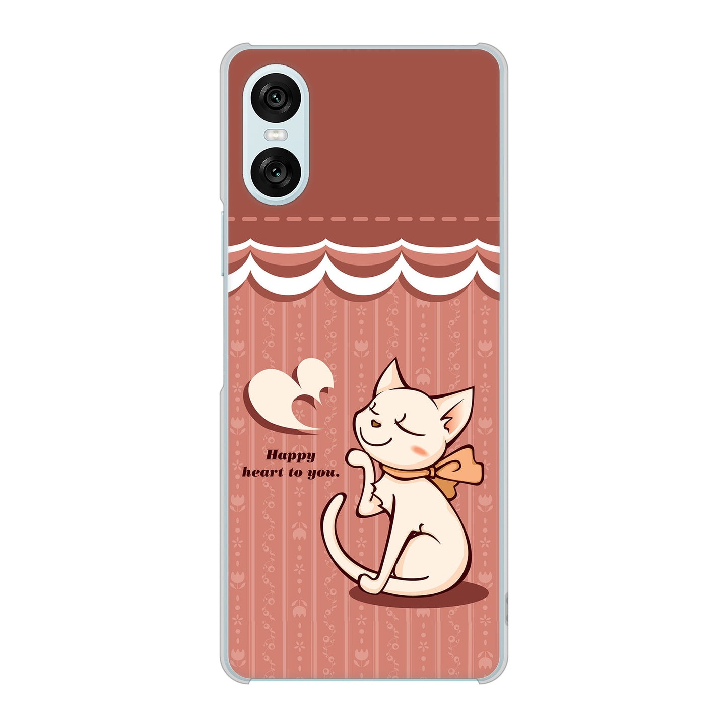 Xperia 10 VI A402SO SoftBank 高画質仕上げ 背面印刷 ハードケース 【1102 ネコの投げキッス】