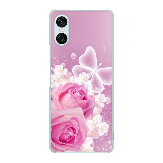 Xperia 10 VI A402SO SoftBank 高画質仕上げ 背面印刷 ハードケースロマンチックなバラ