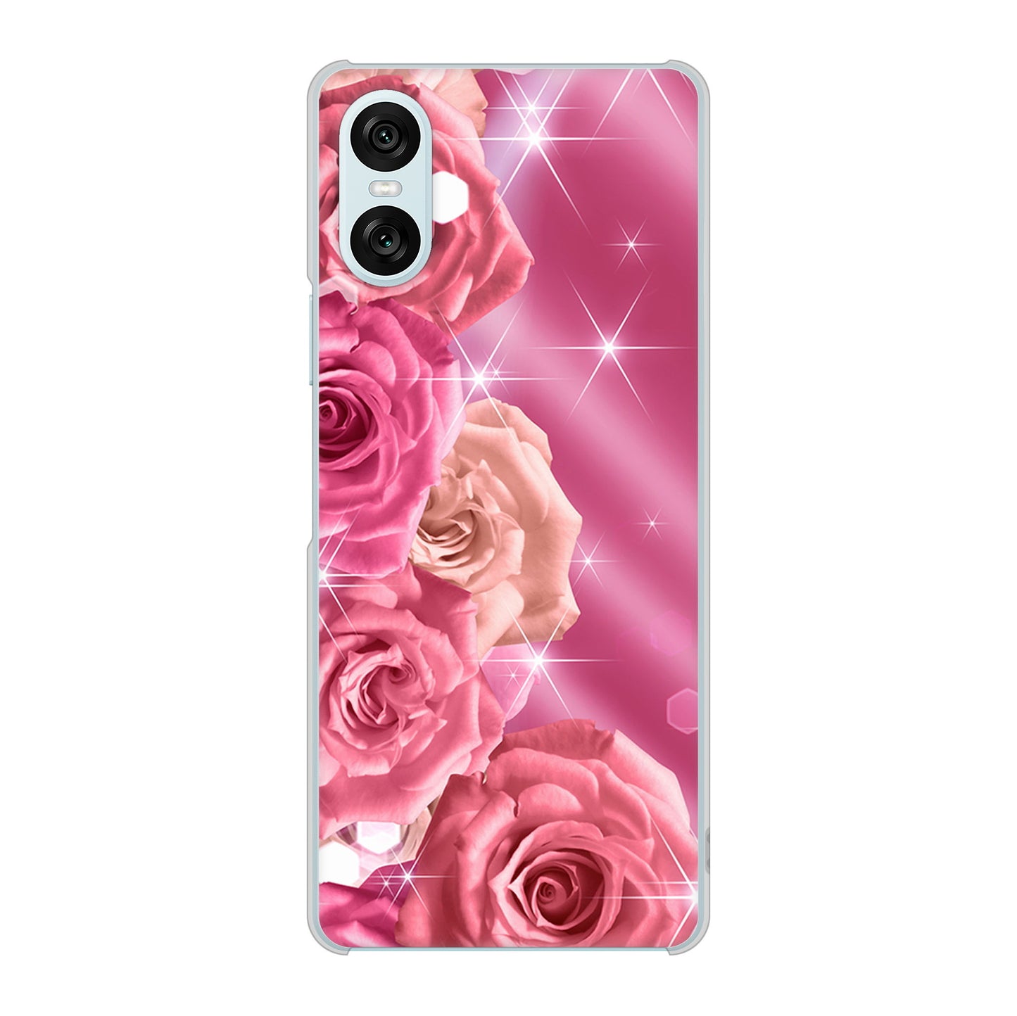 Xperia 10 VI A402SO SoftBank 高画質仕上げ 背面印刷 ハードケース 【1182 ピンクの薔薇に誘われて】