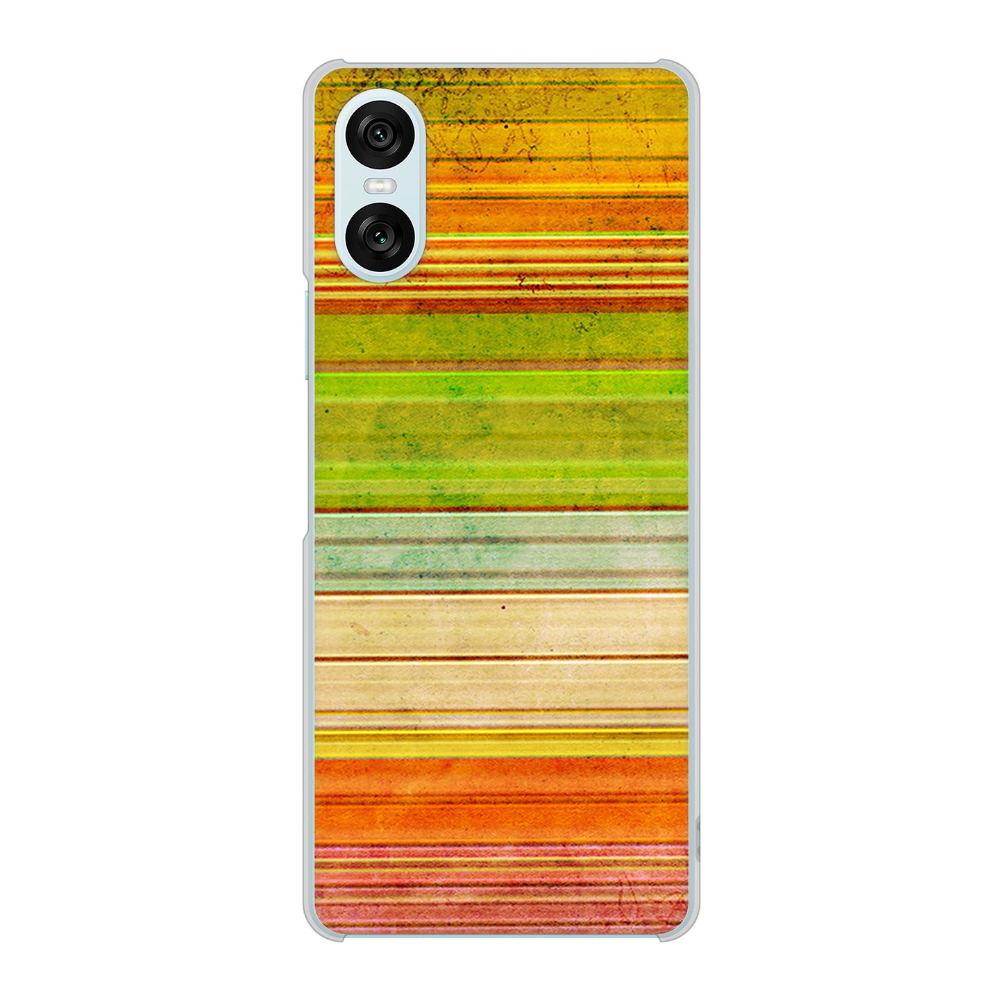 Xperia 10 VI A402SO SoftBank 高画質仕上げ 背面印刷 ハードケース 【1324 ビンテージボーダー（色彩）】