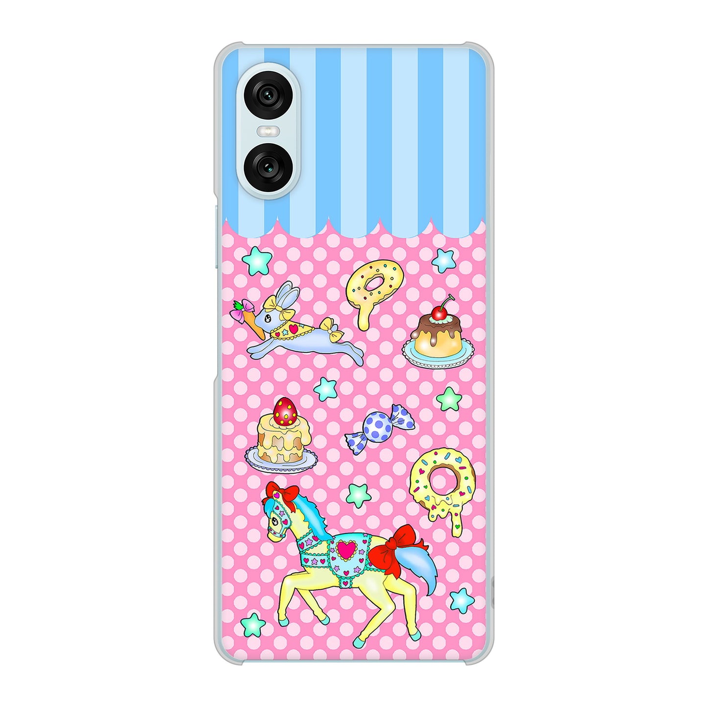 Xperia 10 VI A402SO SoftBank 高画質仕上げ 背面印刷 ハードケースむかいあぐる メリーゴーランド