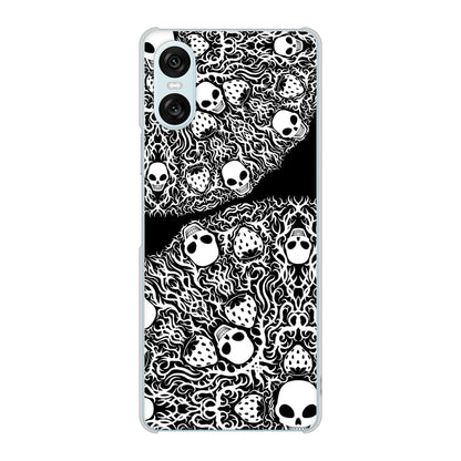 Xperia 10 VI A402SO SoftBank 高画質仕上げ 背面印刷 ハードケースむかいあぐる 苺骸骨曼荼羅