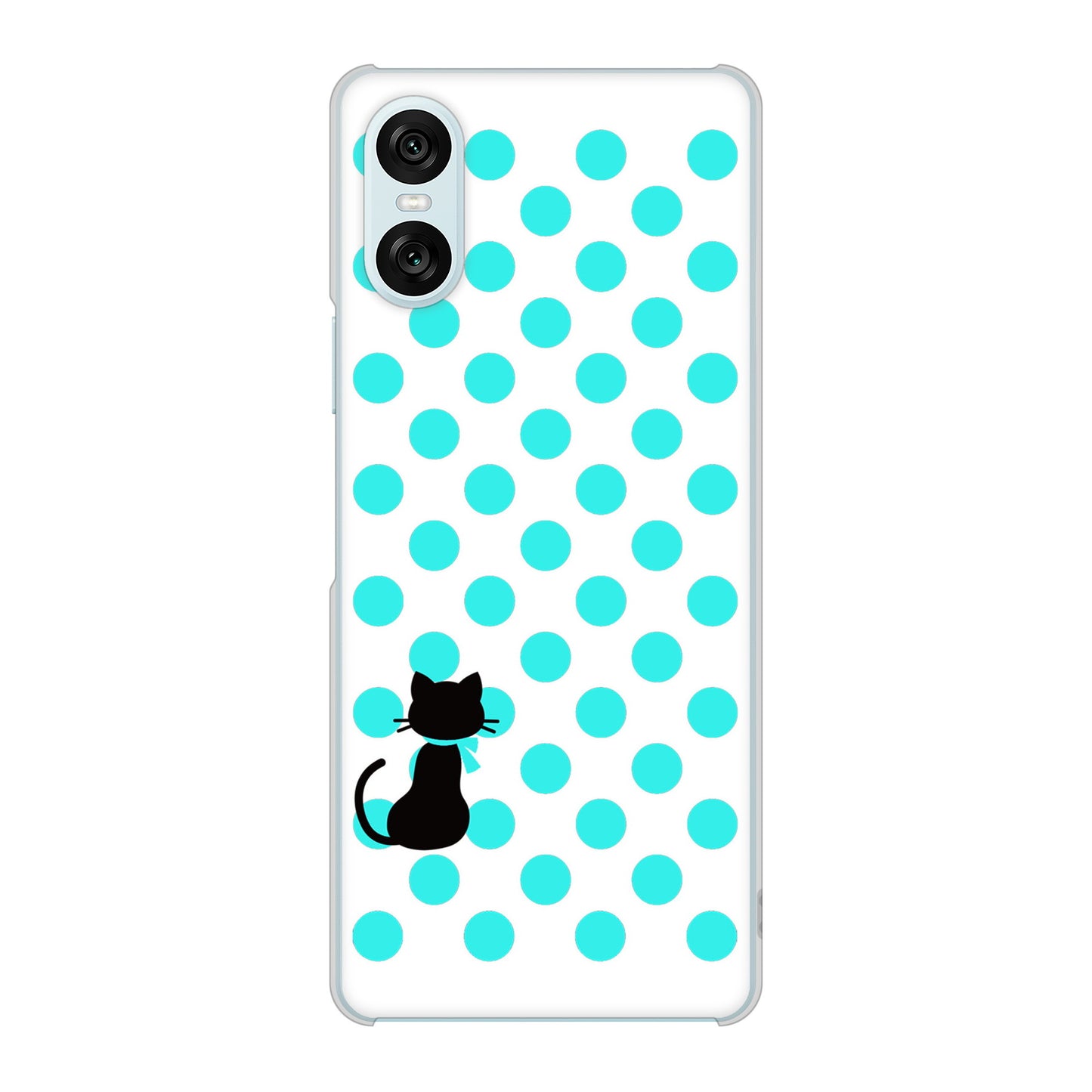 Xperia 10 VI A402SO SoftBank 高画質仕上げ 背面印刷 ハードケースネコとシンプルミルキー