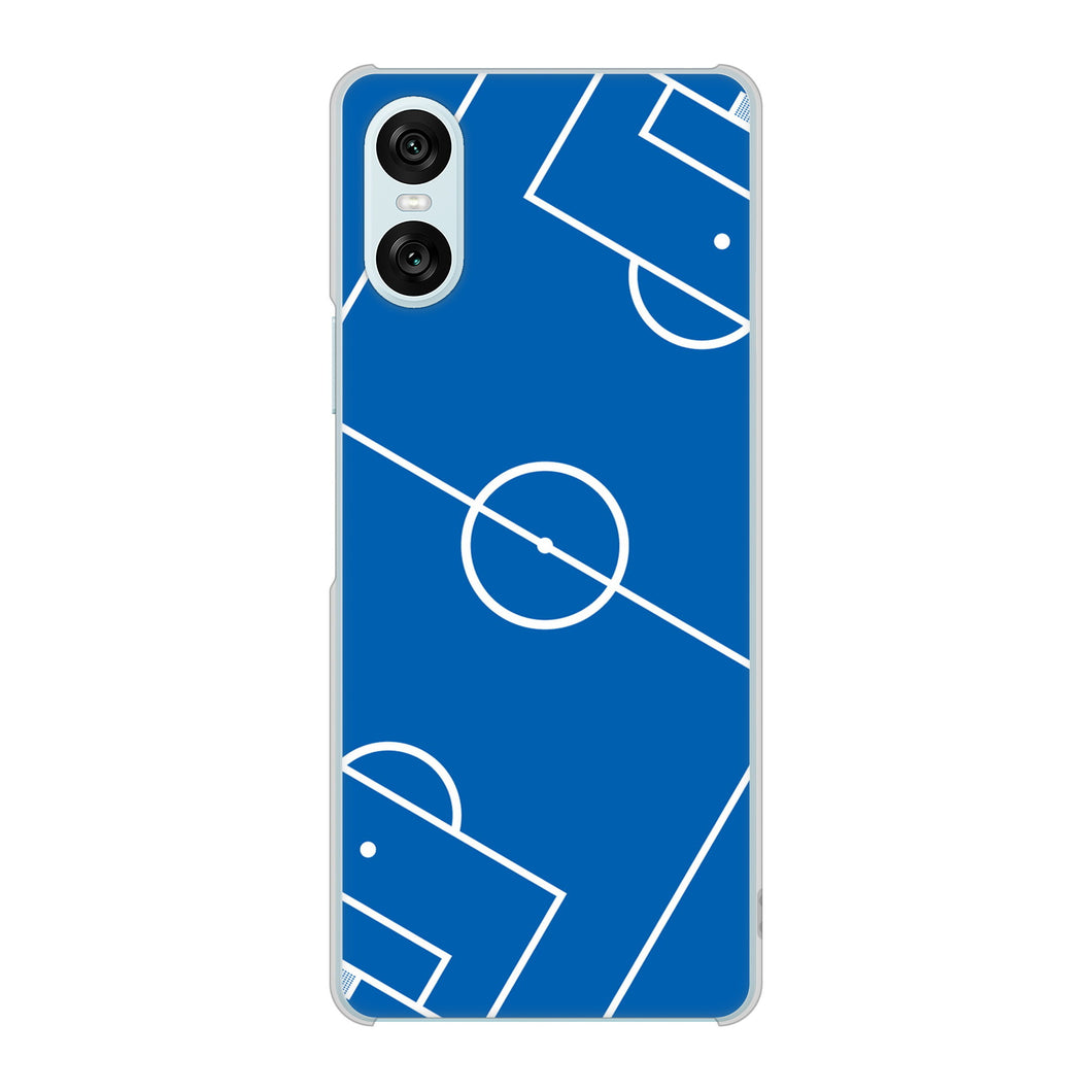 Xperia 10 VI A402SO SoftBank 高画質仕上げ 背面印刷 ハードケース 【IB922 SOCCER_ピッチ】
