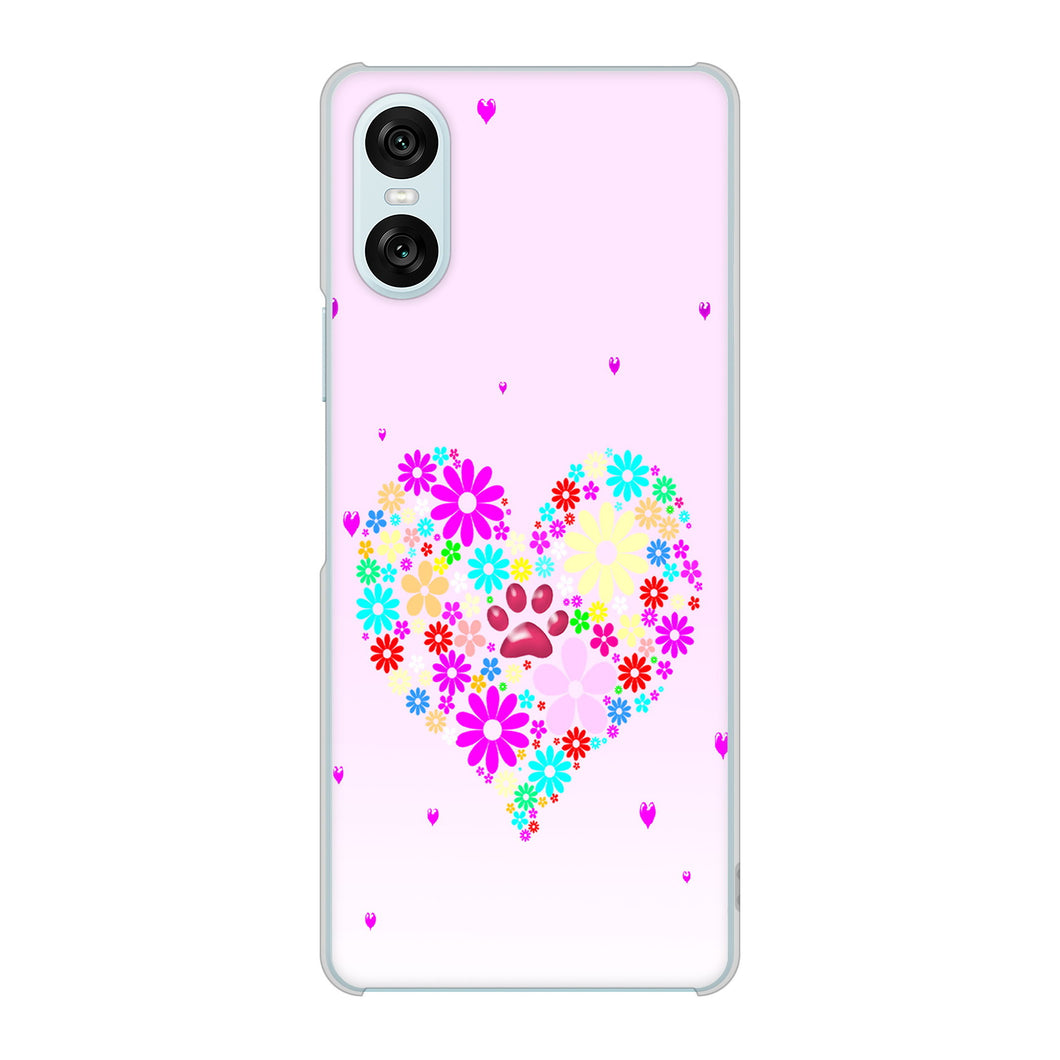 Xperia 10 VI A402SO SoftBank 高画質仕上げ 背面印刷 ハードケースハートと肉球