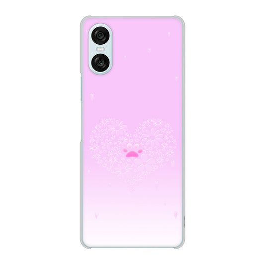 Xperia 10 VI A402SO SoftBank 高画質仕上げ 背面印刷 ハードケースハートと肉球
