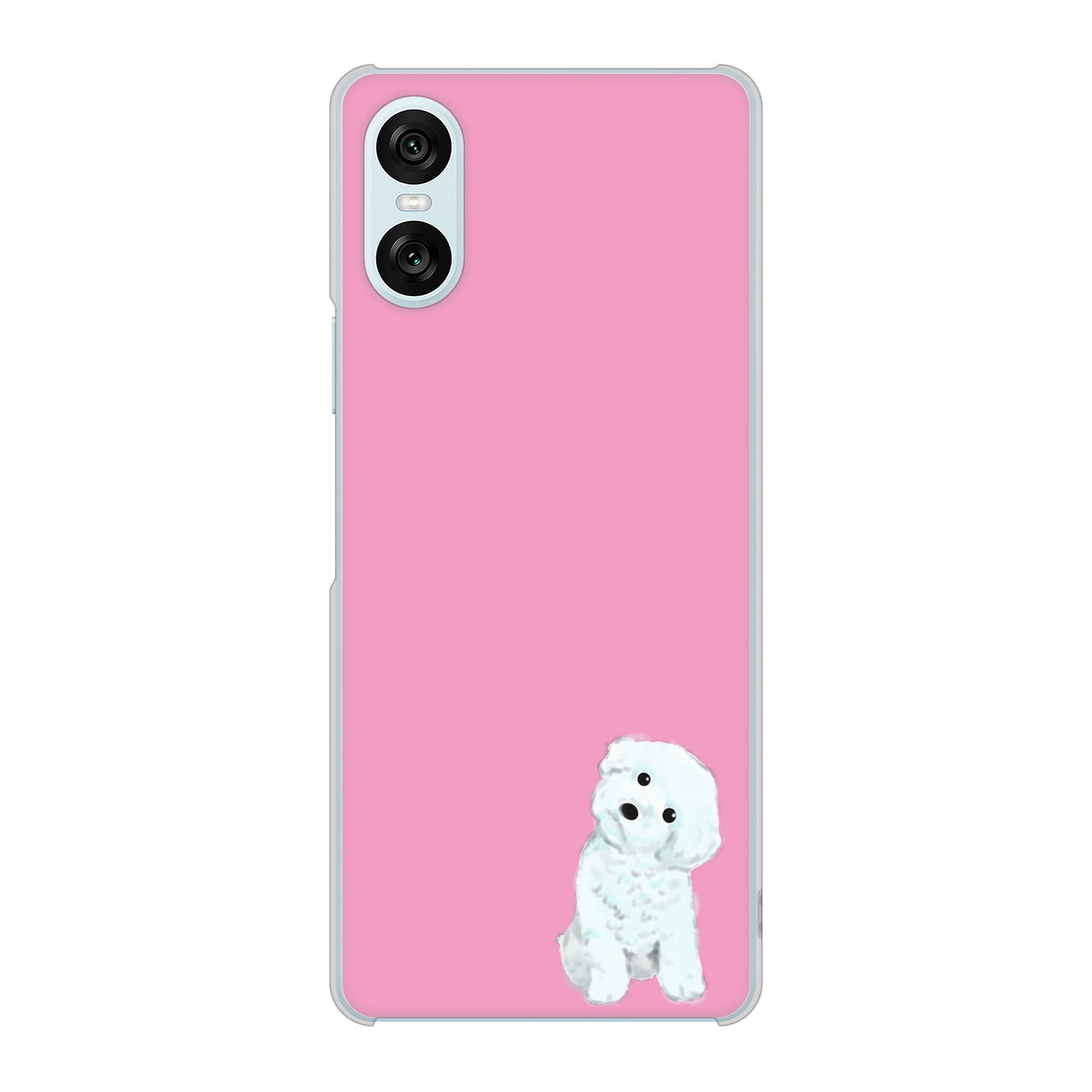 Xperia 10 VI A402SO SoftBank 高画質仕上げ 背面印刷 ハードケーストイプードルホワイト