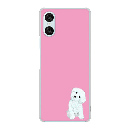 Xperia 10 VI A402SO SoftBank 高画質仕上げ 背面印刷 ハードケーストイプードルホワイト