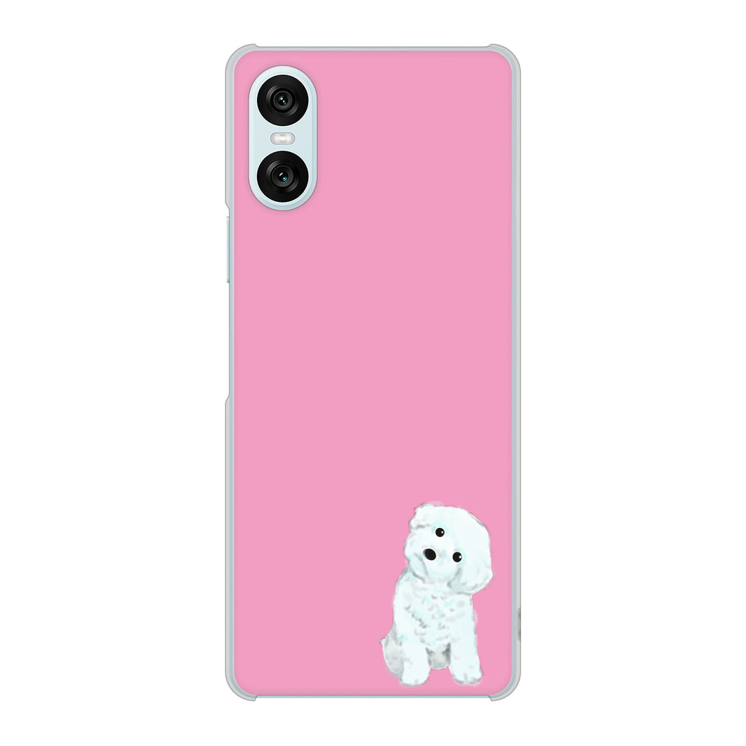 Xperia 10 VI A402SO SoftBank 高画質仕上げ 背面印刷 ハードケーストイプードルホワイト
