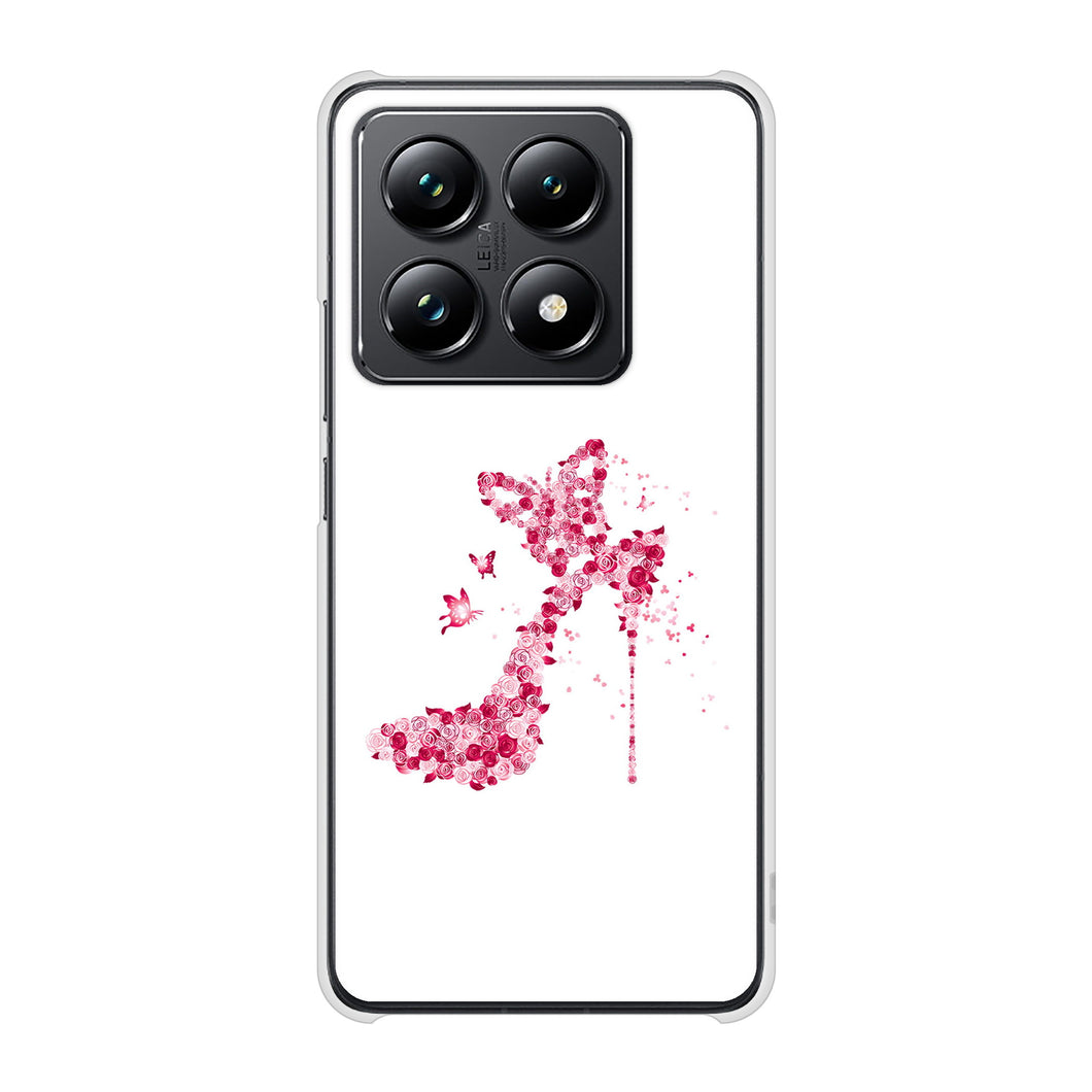 Xiaomi 14T Pro A402XM SoftBank 高画質仕上げ 背面印刷 ハードケース 【387 薔薇のハイヒール】