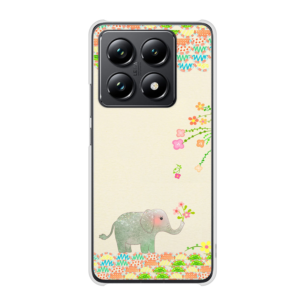 Xiaomi 14T Pro A402XM SoftBank 高画質仕上げ 背面印刷 ハードケース 【1039 お散歩ゾウさん】