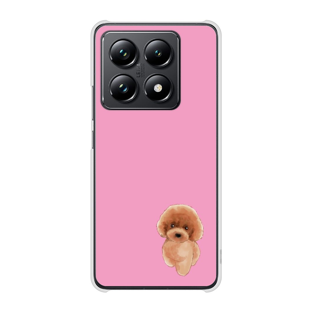 Xiaomi 14T Pro A402XM SoftBank 高画質仕上げ 背面印刷 ハードケーストイプードルレッド