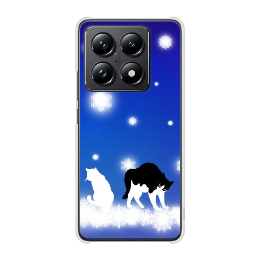 Xiaomi 14T Pro A402XM SoftBank 高画質仕上げ 背面印刷 ハードケース 【YJ335 雪の結晶 はちわれ】