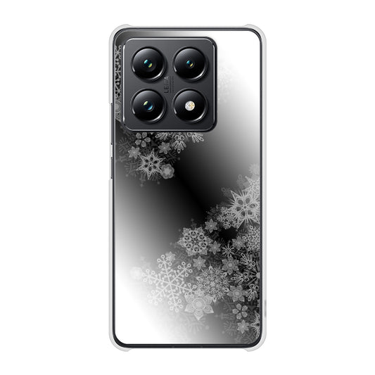 Xiaomi 14T Pro A402XM SoftBank 高画質仕上げ 背面印刷 ハードケース 【YJ340 モノトーン 雪の結晶 】