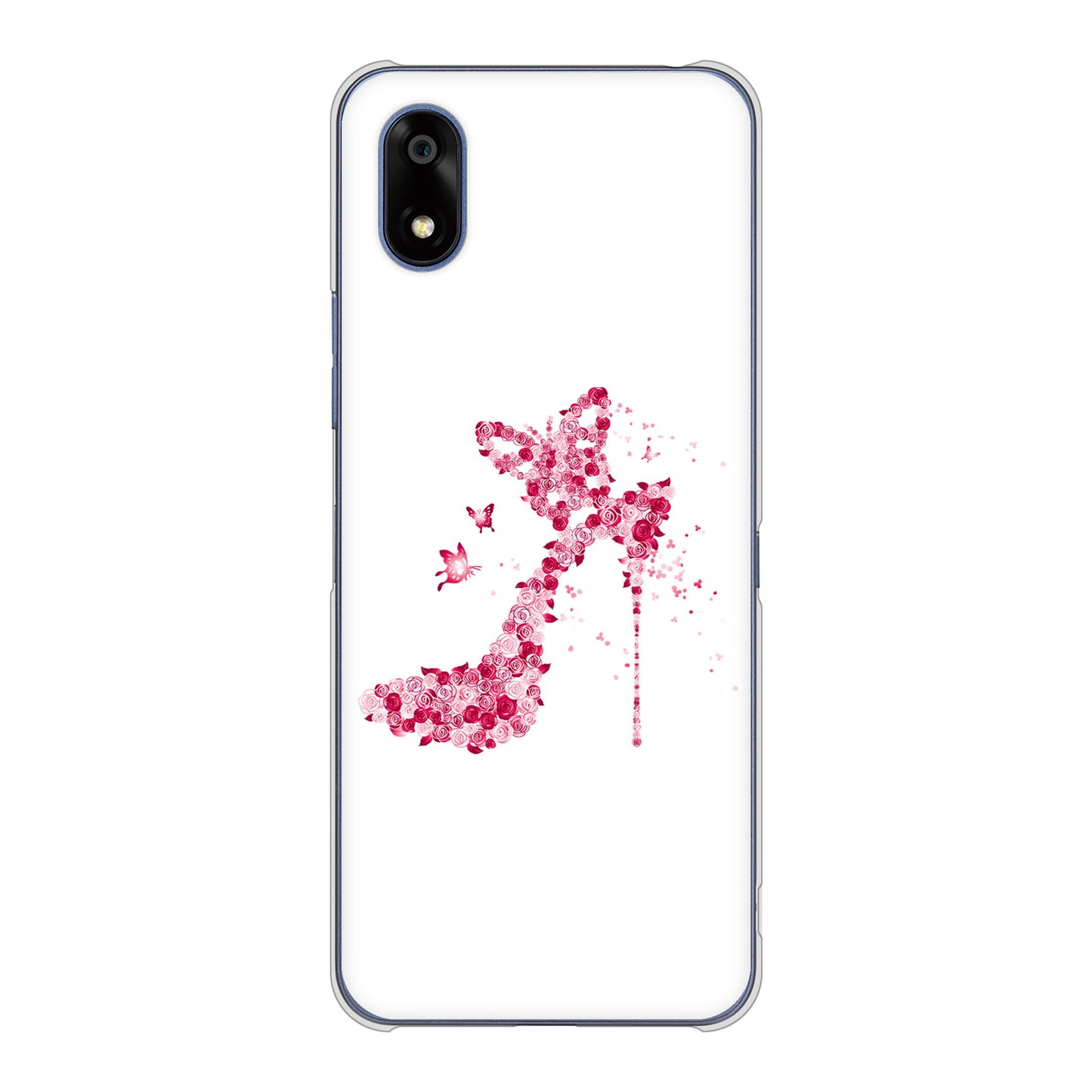 かんたんスマホ4 A402ZT Y!mobile 高画質仕上げ 背面印刷 ハードケース 【387 薔薇のハイヒール】