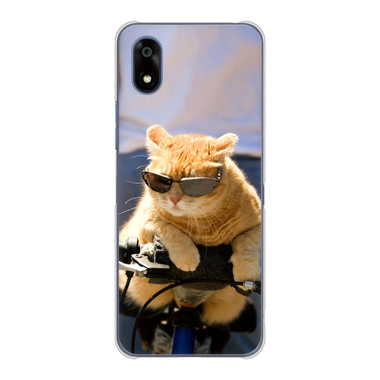 かんたんスマホ4 A402ZT Y!mobile 高画質仕上げ 背面印刷 ハードケース 【595 にゃんとサイクル】