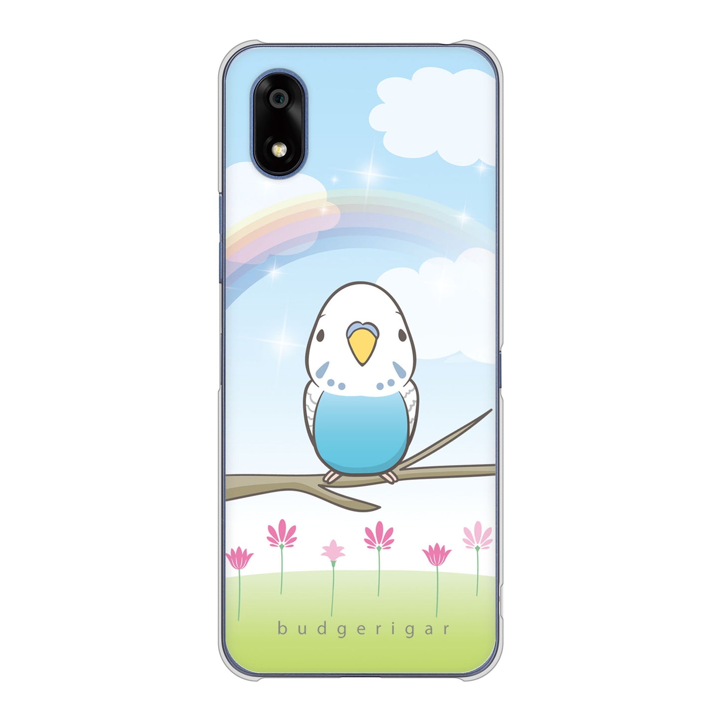かんたんスマホ4 A402ZT Y!mobile 高画質仕上げ 背面印刷 ハードケースセキセイインコ