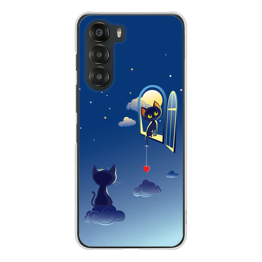 nubia S 5G A403ZT Y!mobile 高画質仕上げ 背面印刷 ハードケース夜とネコ