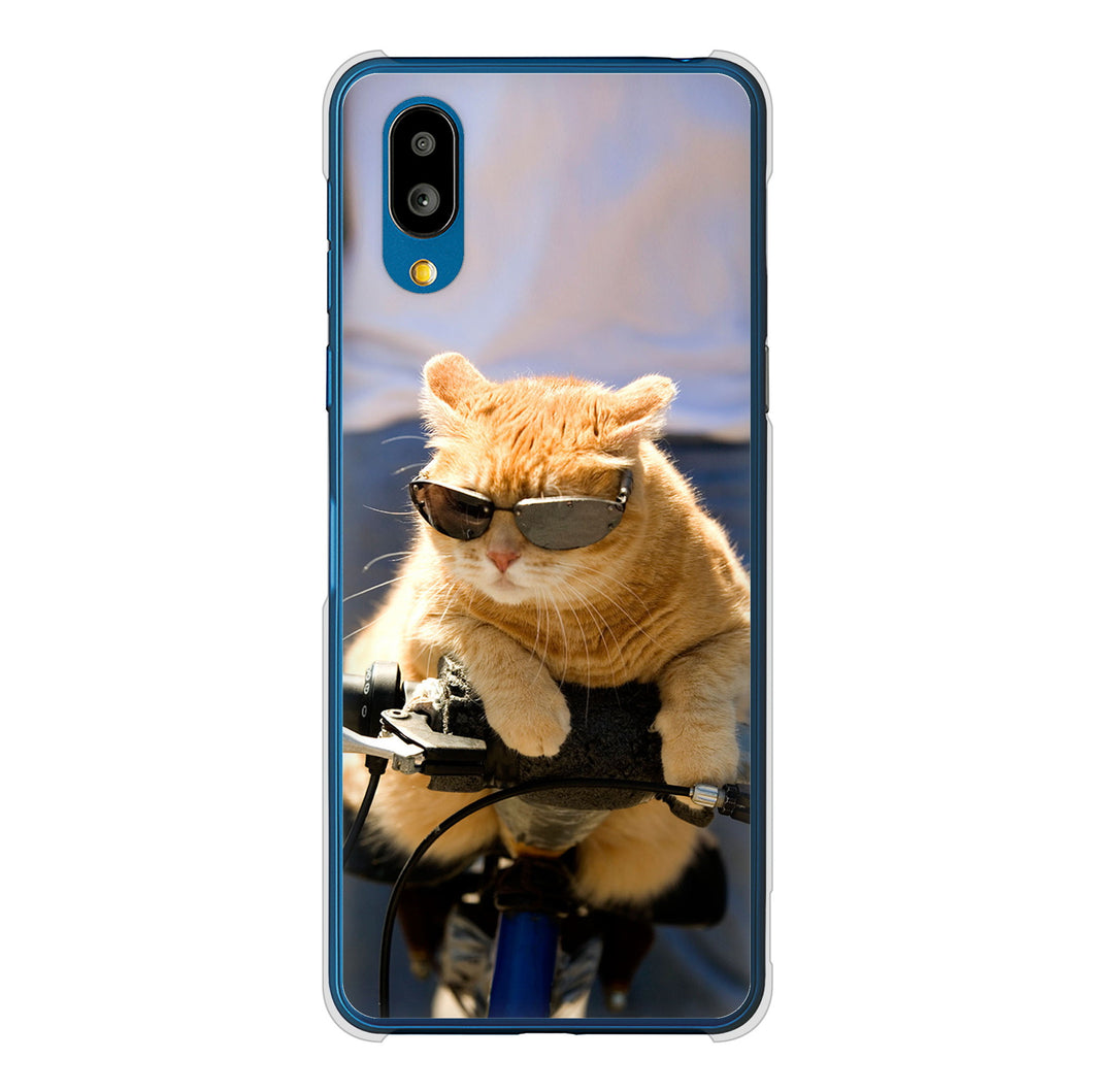 シンプルスマホ7 A404SH SoftBank 高画質仕上げ 背面印刷 ハードケース 【595 にゃんとサイクル】