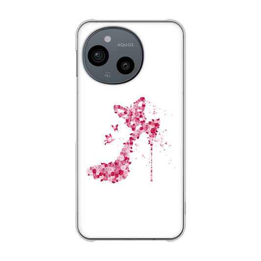 AQUOS sense9 A405SH SoftBank 高画質仕上げ 背面印刷 ハードケース 【387 薔薇のハイヒール】