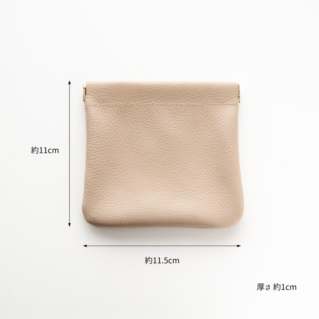 姫路レザー シュリンクレザー ばね口 ポーチ 名入れ