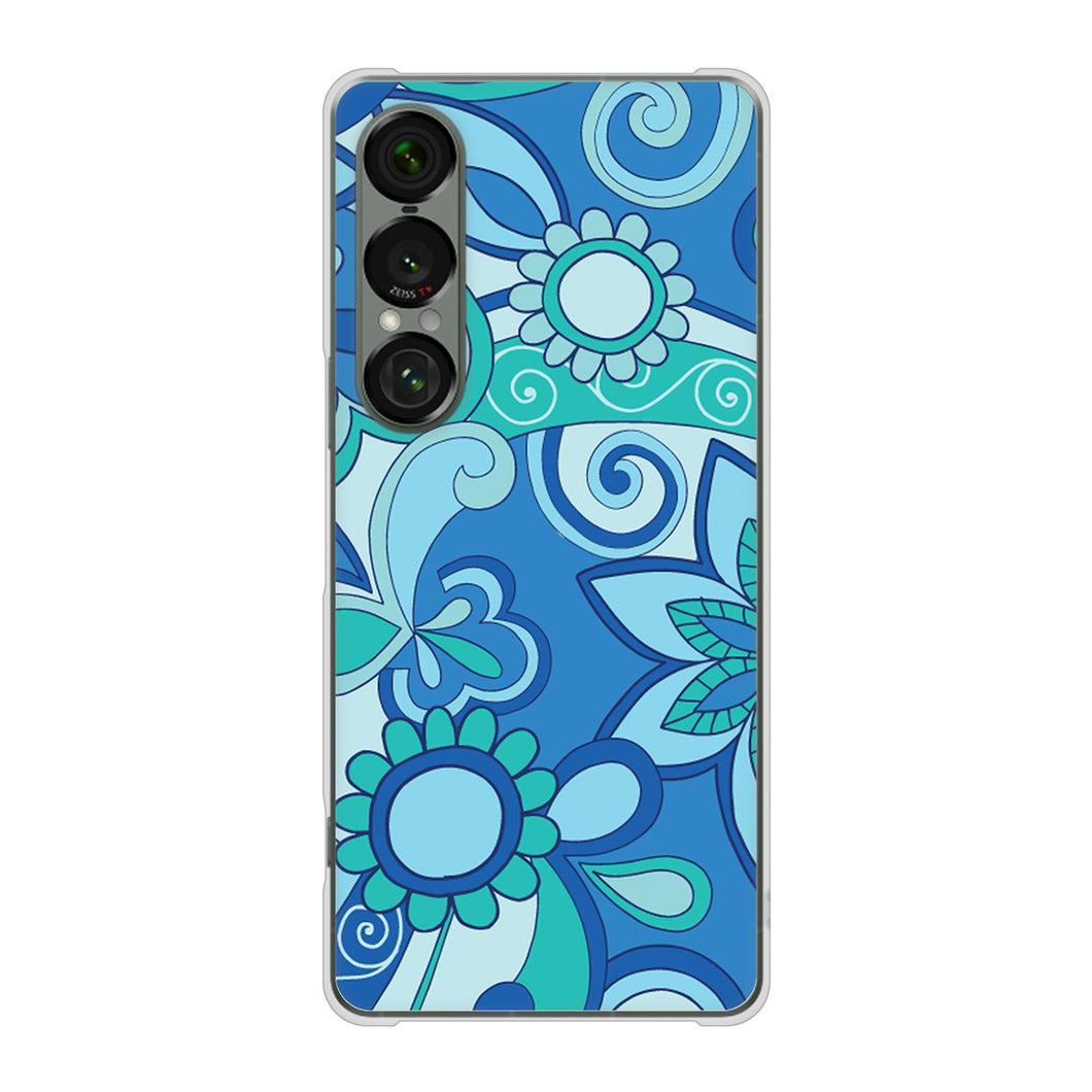 Xperia 1 VII A501SO SoftBank 高画質仕上げ 背面印刷 ハードケース 【409 ブルーミックス】