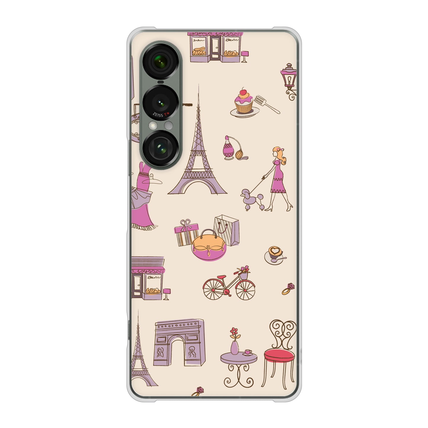 Xperia 1 VII A501SO SoftBank 高画質仕上げ 背面印刷 ハードケースLOVE フランス