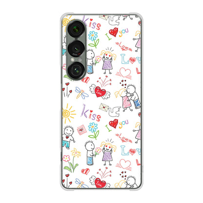 Xperia 1 VII A501SO SoftBank 高画質仕上げ 背面印刷 ハードケースカップル＆ファミリー