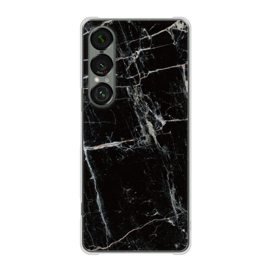 Xperia 1 VII A501SO SoftBank 高画質仕上げ 背面印刷 ハードケース大理石BK