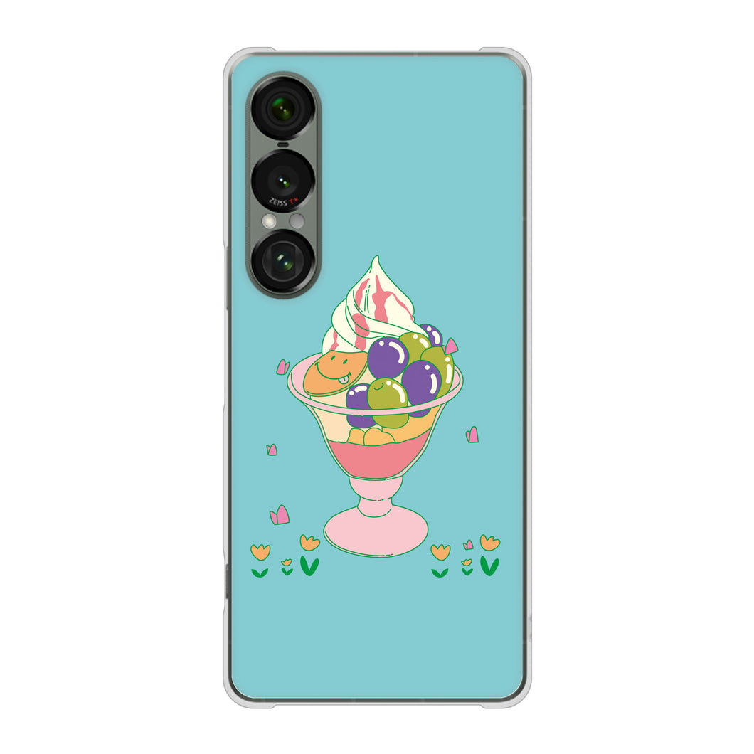 Xperia 1 VII A501SO SoftBank 高画質仕上げ 背面印刷 ハードケーススイーツイラスト