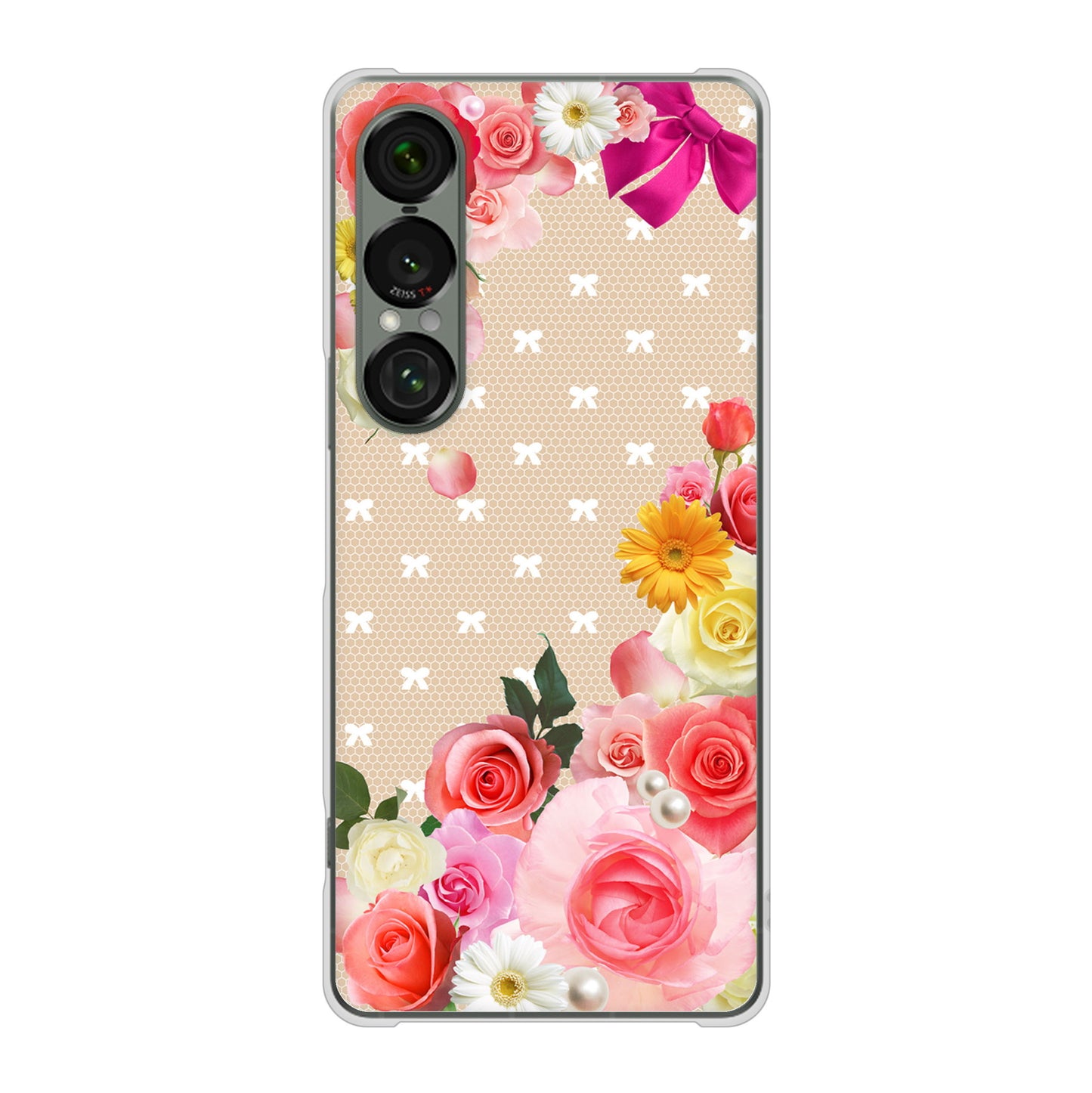 Xperia 1 VII A501SO SoftBank 高画質仕上げ 背面印刷 ハードケースロマンチックなバラ
