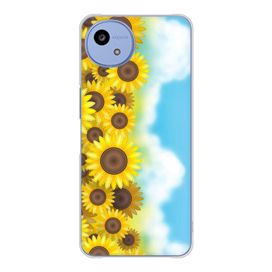 AQUOS wish5 A502SH Y!mobile 高画質仕上げ 背面印刷 ハードケース 【148 ひまわり畑】