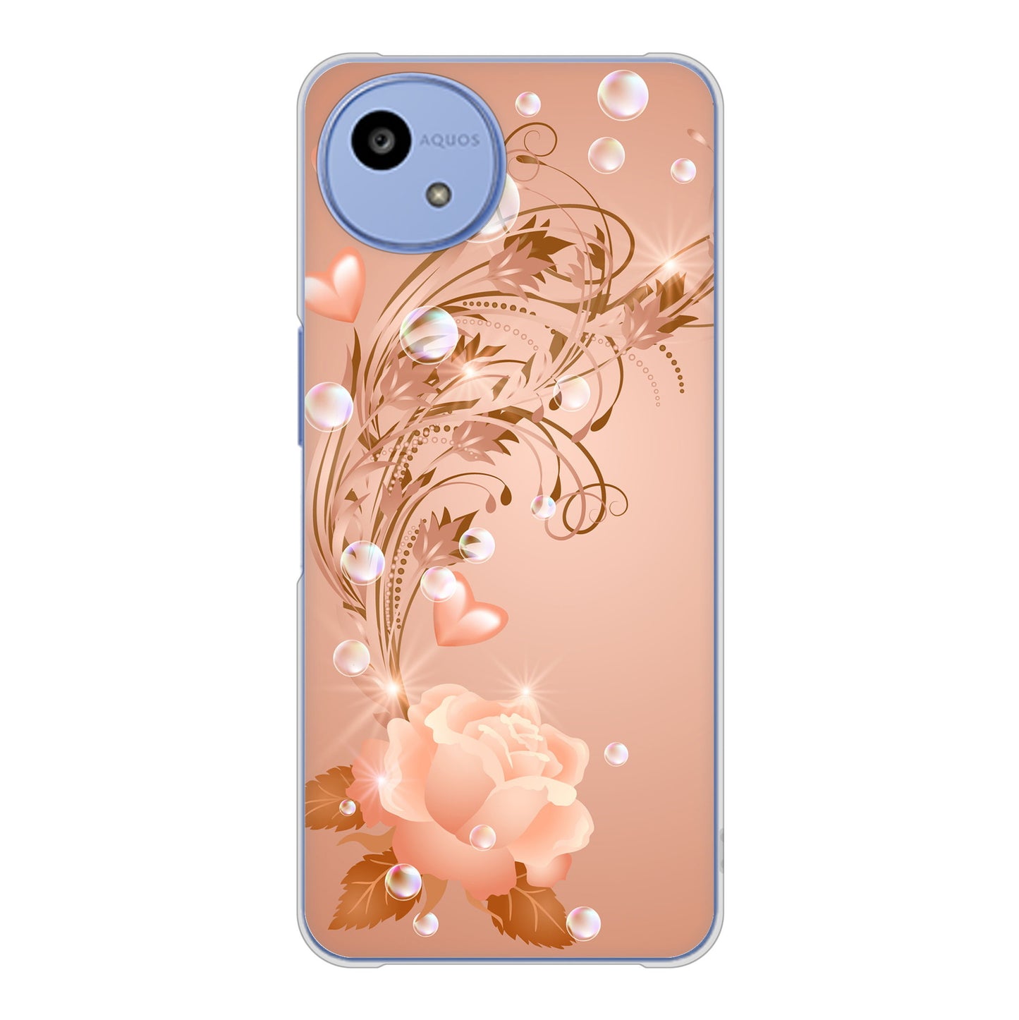 AQUOS wish5 A502SH Y!mobile 高画質仕上げ 背面印刷 ハードケースロマンチックなバラ