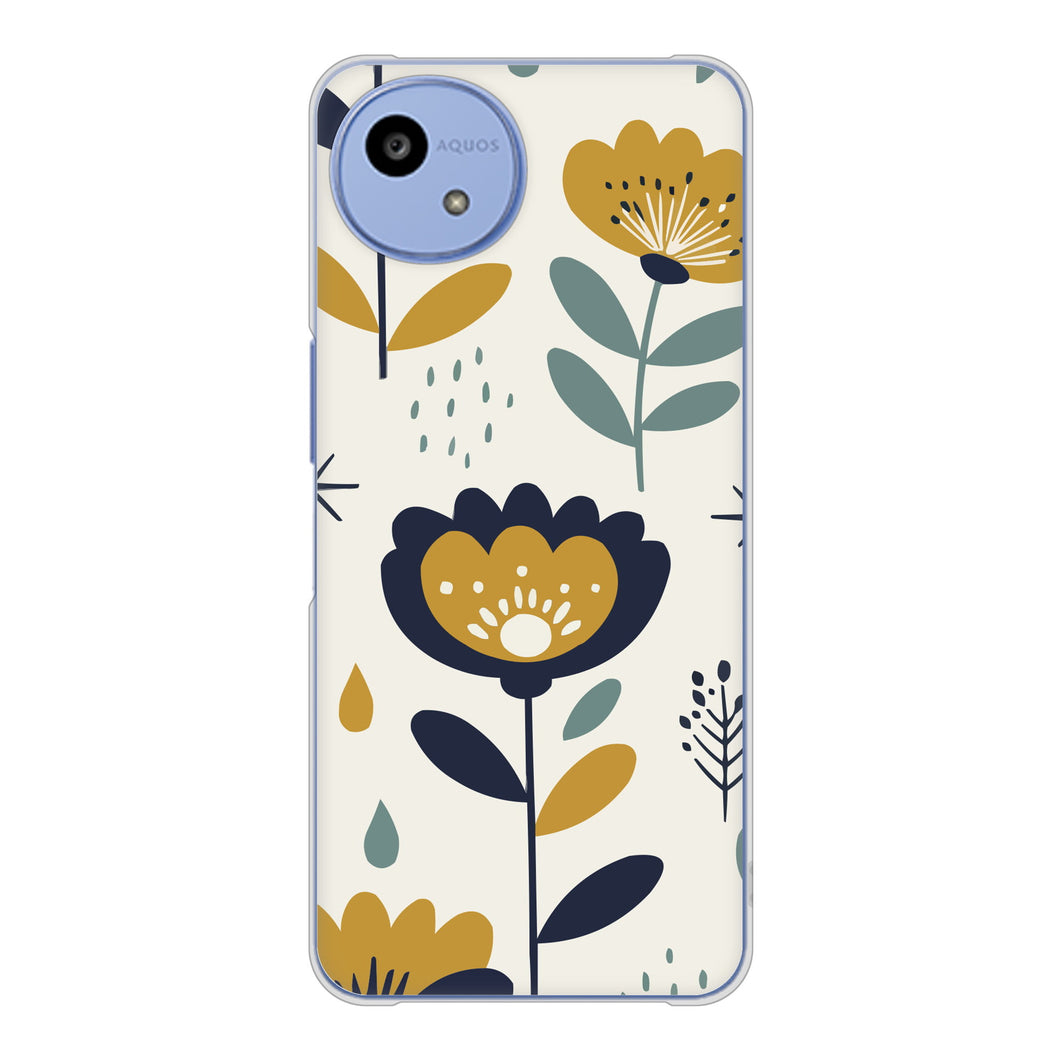 AQUOS wish5 A502SH Y!mobile 高画質仕上げ 背面印刷 ハードケース北欧風花柄