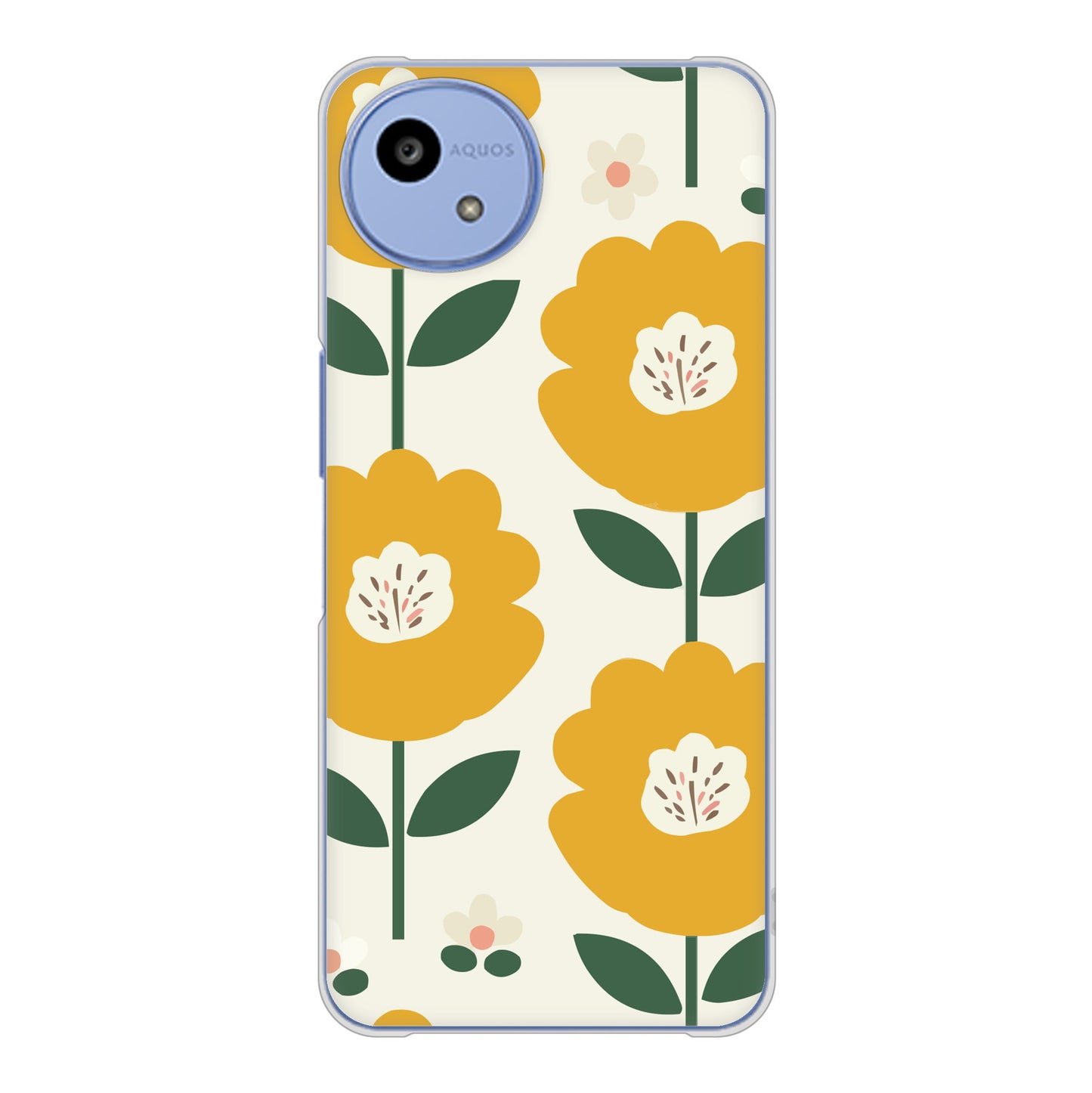 AQUOS wish5 A502SH Y!mobile 高画質仕上げ 背面印刷 ハードケース北欧風花柄