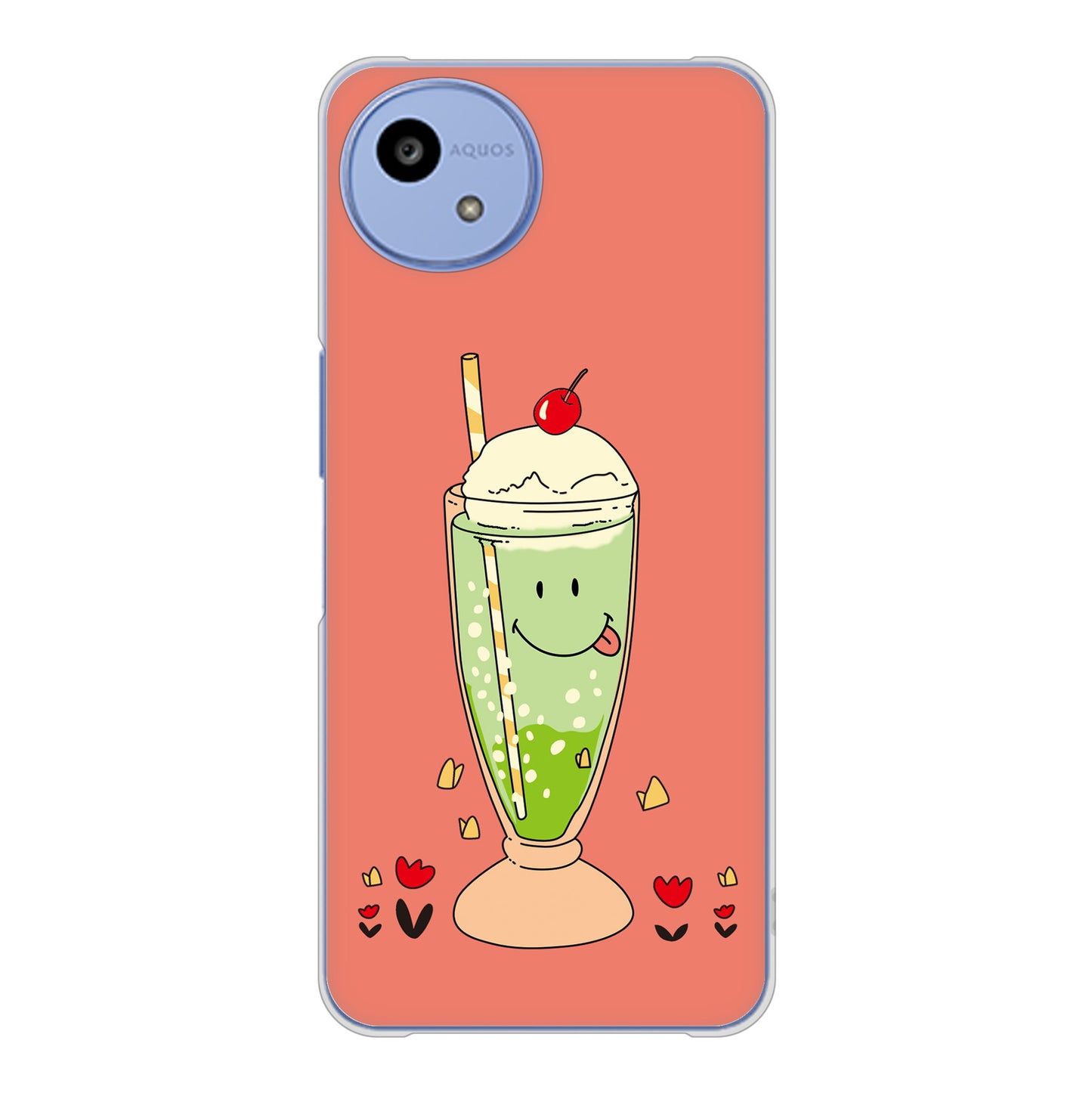 AQUOS wish5 A502SH Y!mobile 高画質仕上げ 背面印刷 ハードケーススイーツイラスト