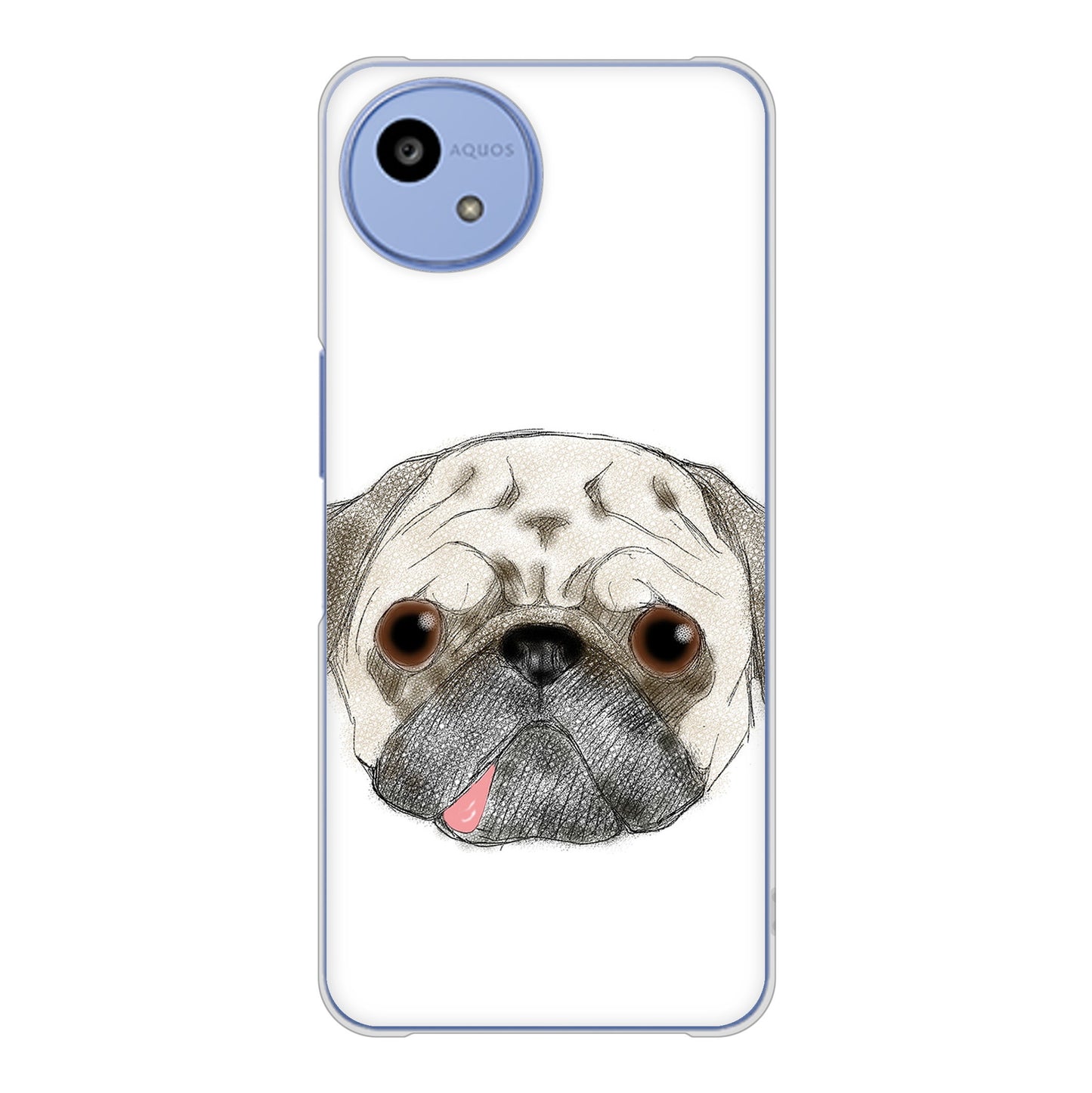 AQUOS wish5 A502SH Y!mobile 高画質仕上げ 背面印刷 ハードケースパグ