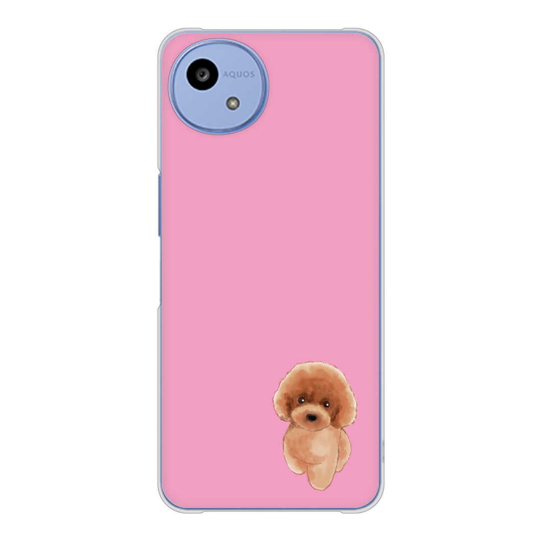 AQUOS wish5 A502SH Y!mobile 高画質仕上げ 背面印刷 ハードケーストイプードルレッド